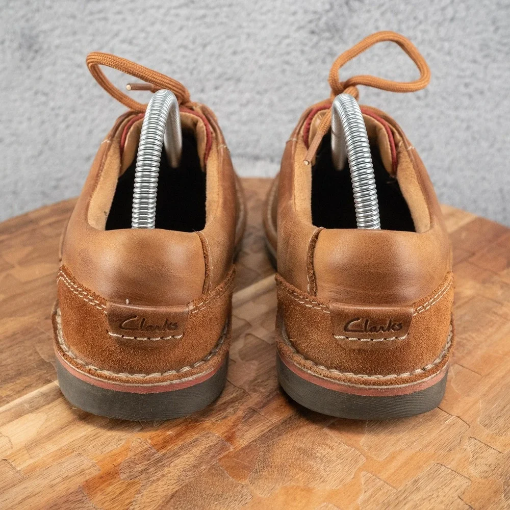 Clarks Shoes Mens 7.5 M Edgewick Plain Lace Up Oxford Brown Suede Leather Casual
